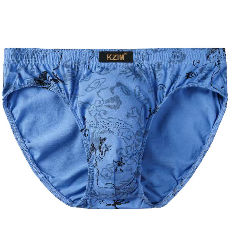 Herren-Slips aus Baumwolle mit Drachenmuster (3er-Pack) - A-Himmelblau - 7XL - image 4