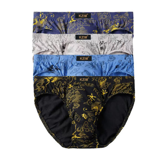 Baumwoll-Slips mit Drachen-Print für Herren in Übergröße (3er-Pack)