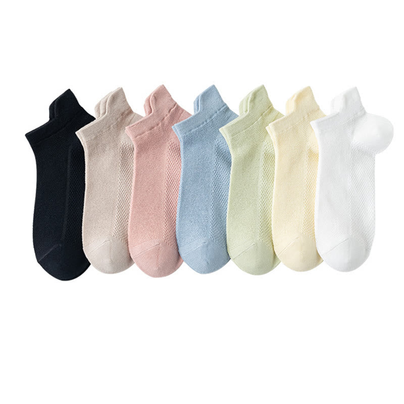 Netz-Söckchen in klassischen Farben (7 Paar)