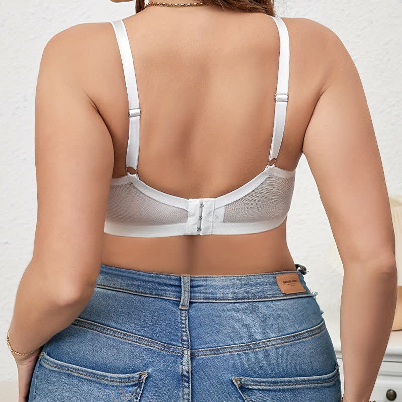 Französischer sexy Spitzen-Bügel-BH aus ultradünnem Netzstoff