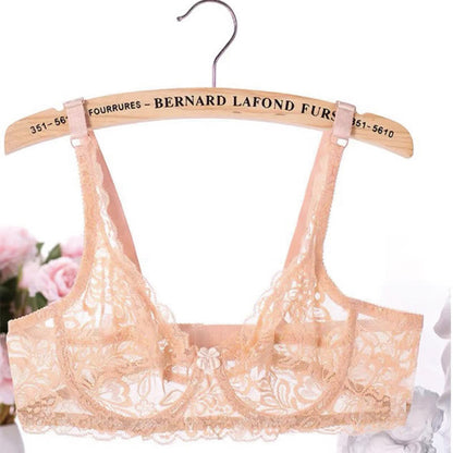 Dünner, vollständig transparenter, sexy Bügel-BH aus Spitze
