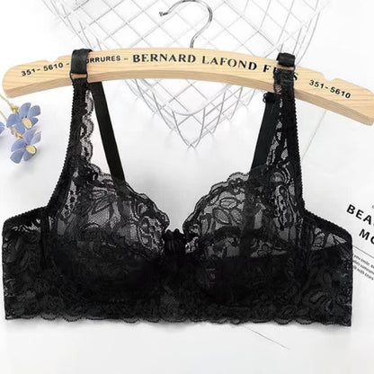 Dünner, vollständig transparenter, sexy Bügel-BH aus Spitze