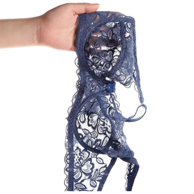 Dünner, vollständig transparenter, sexy Bügel-BH aus Spitze
