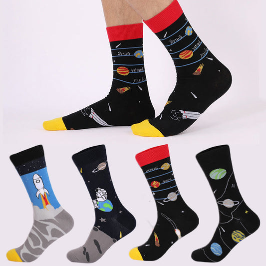 Astronauten-Sternbild-Viertel-Socken (4 Paar) - Mehrfarbig - EU44-49 (US10-14) - image 0