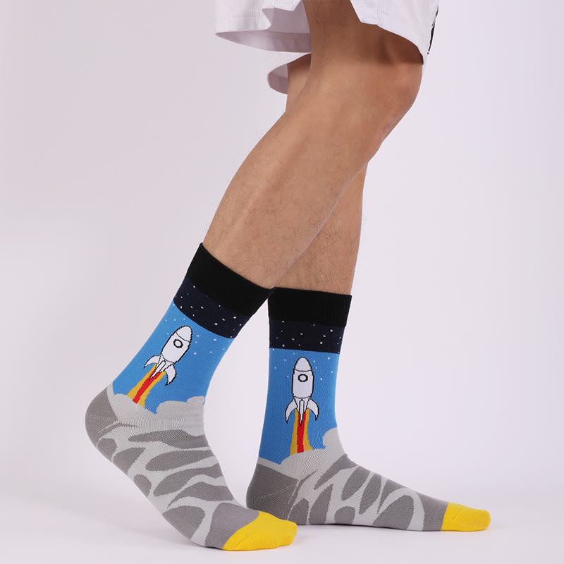 Astronauten-Sternbild-Viertel-Socken (4 Paar) - image 1