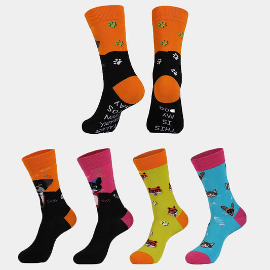 Viertelsocken der Katzen-Hunde-Serie in Übergröße (4 Paar) - image 1