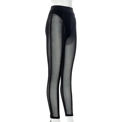 Sexy Strumpfhose mit hoher Taille, durchsichtigem Netzstoff, Hüftlifting und Formgebung