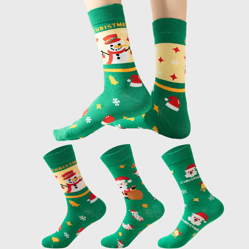 Grüne Weihnachtsviertelsocken in Übergröße (3 Paar) - image 1