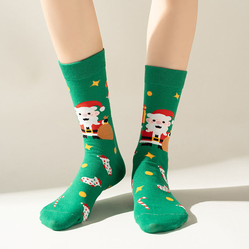 Grüne Weihnachtsviertelsocken (3 Paar) - image 2