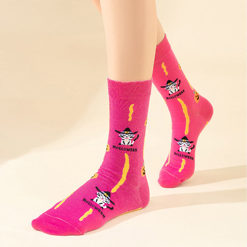 Rosa Katzen-Viertel-Socken in Übergröße (3 Paar) - image 4