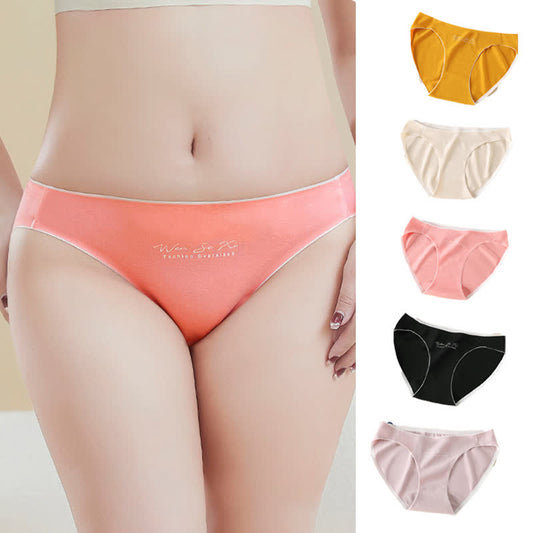 Bequeme, nahtlose Baumwoll-Slips mit niedriger Taille in Übergröße (3er-Pack)