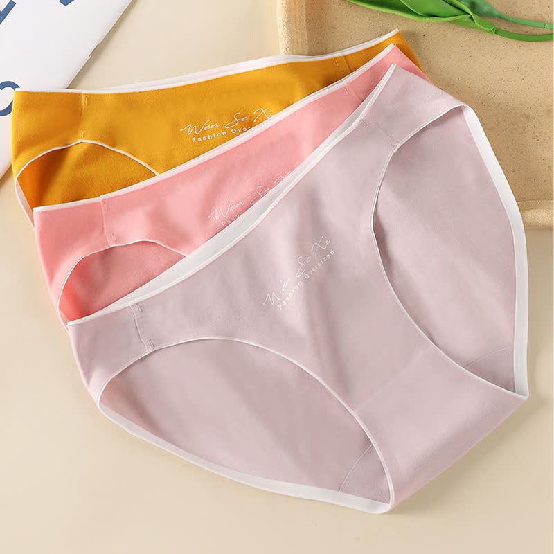Bequeme, nahtlose Baumwoll-Slips mit niedriger Taille in Übergröße (3er-Pack)