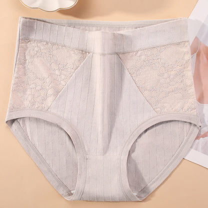 Slips mit hoher Taille aus Baumwollspitze in Übergröße (3er-Pack)