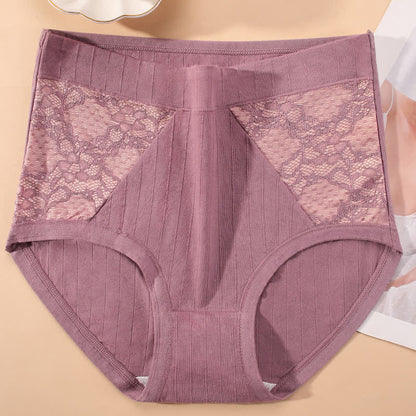 Slips mit hoher Taille aus Baumwollspitze in Übergröße (3er-Pack)