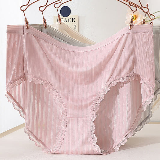 Transparente, dünne Slips aus Eisseide mit mittlerer Taille in Übergröße (3er-Pack)
