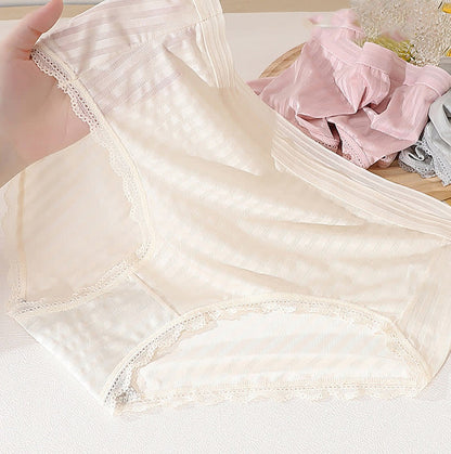 Transparente, dünne Slips aus Eisseide mit mittlerer Taille in Übergröße (3er-Pack)