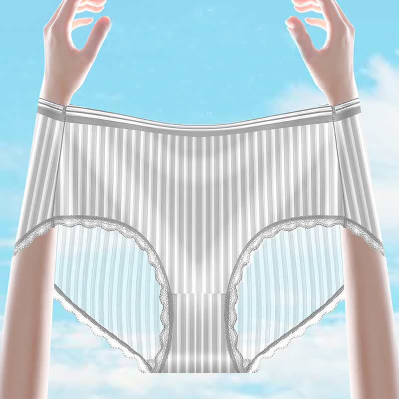 Transparente, dünne Slips aus Eisseide mit mittlerer Taille in Übergröße (3er-Pack)