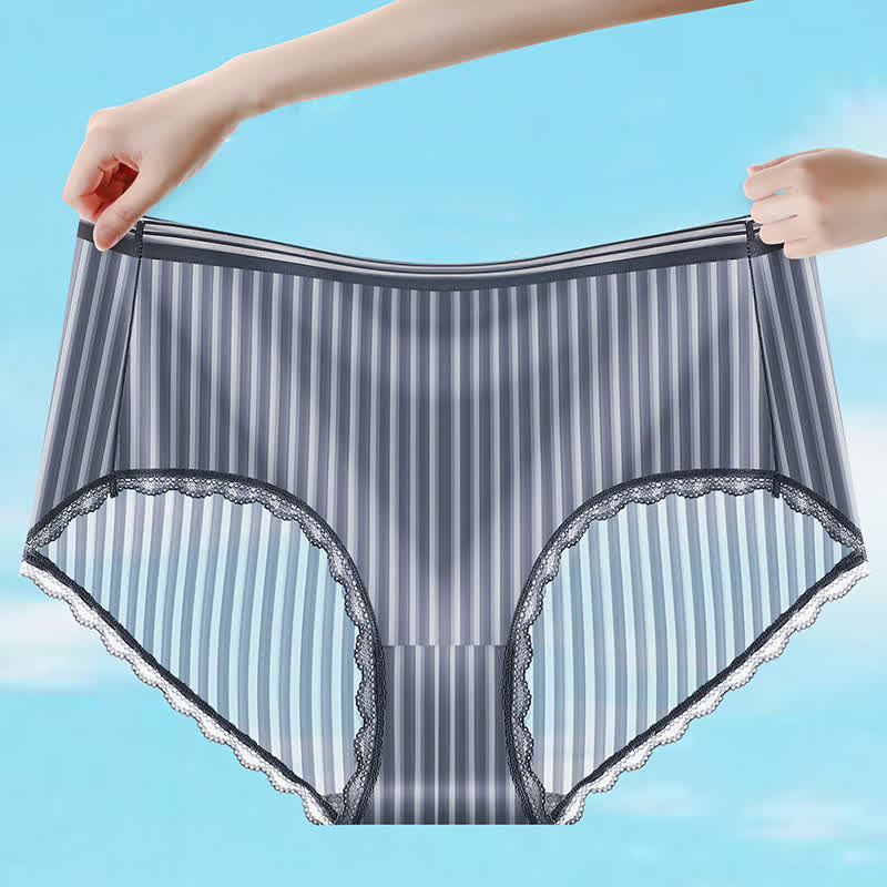 Transparente, dünne Slips aus Eisseide mit mittlerer Taille in Übergröße (3er-Pack)