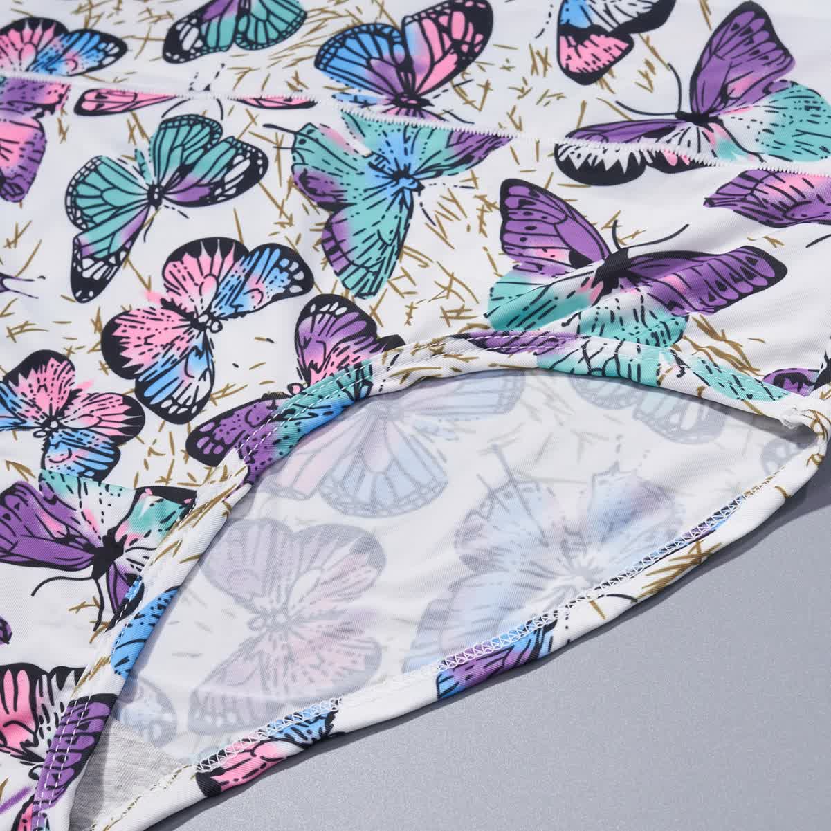 Slips mit hoher Taille und Schmetterlingsdruck (4er-Pack) - image 3