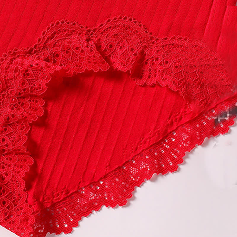 Atmungsaktive Slips aus Baumwollspitze mit hoher Taille in Übergröße (3er-Pack)