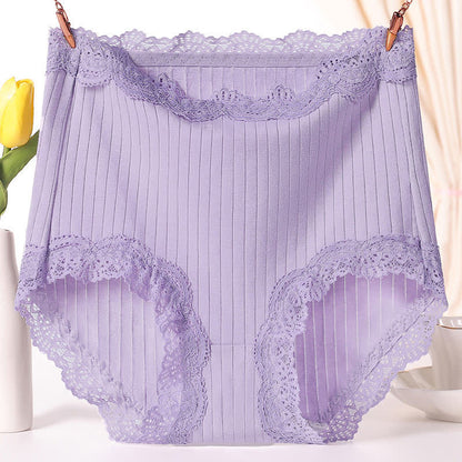 Atmungsaktive Slips aus Baumwollspitze mit hoher Taille in Übergröße (3er-Pack)