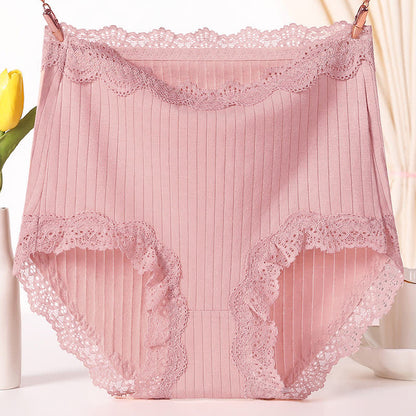 Atmungsaktive Slips aus Baumwollspitze mit hoher Taille in Übergröße (3er-Pack)