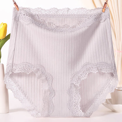 Atmungsaktive Slips aus Baumwollspitze mit hoher Taille in Übergröße (3er-Pack)