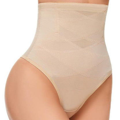Dünner Crossover-String aus formendem Netzstoff mit hoher Taille