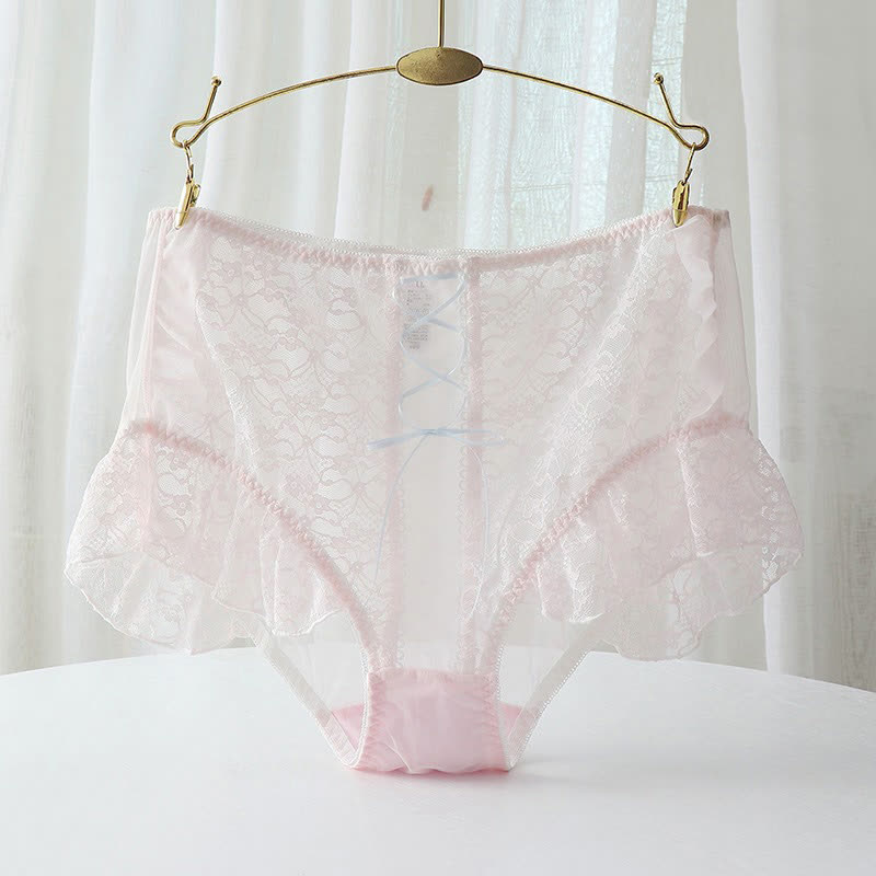 Sexy Slips mit hoher Taille und atmungsaktiver Spitze in Übergröße (2er-Pack)