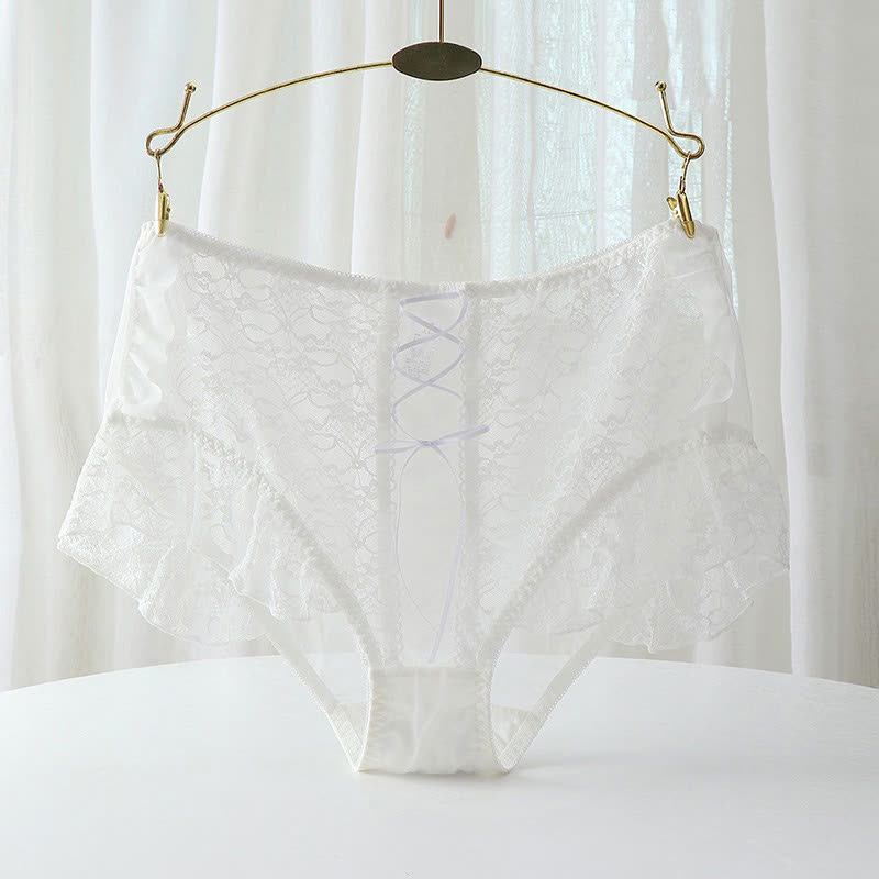 Sexy Slips mit hoher Taille und atmungsaktiver Spitze in Übergröße (2er-Pack)