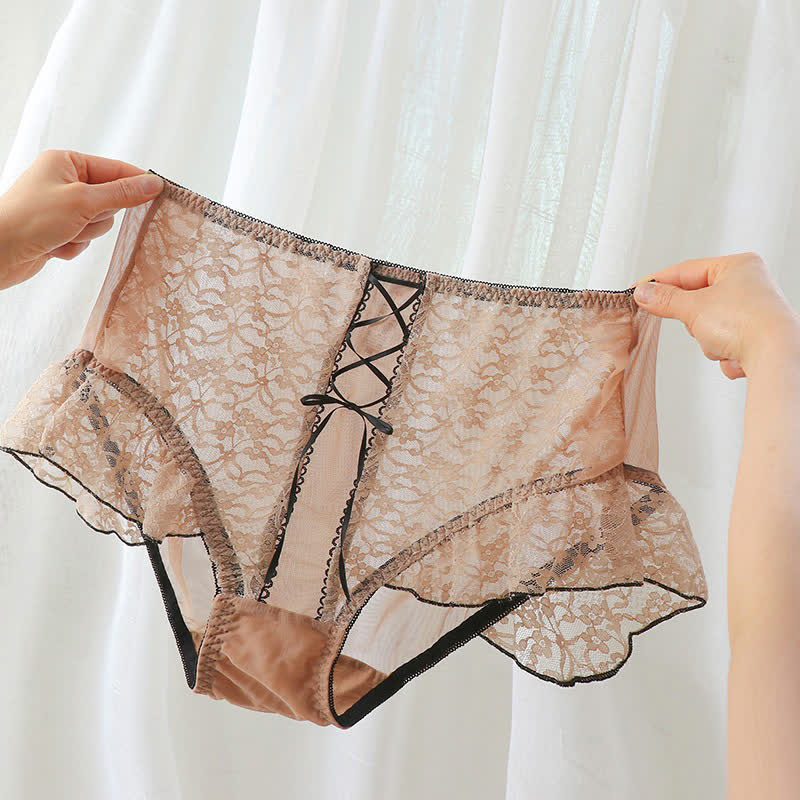 Sexy Slips mit hoher Taille und atmungsaktiver Spitze in Übergröße (2er-Pack)