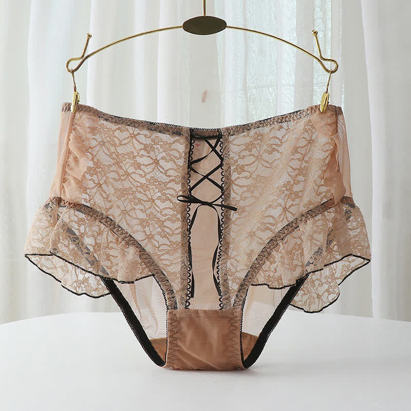 Sexy Slips mit hoher Taille und atmungsaktiver Spitze in Übergröße (2er-Pack)