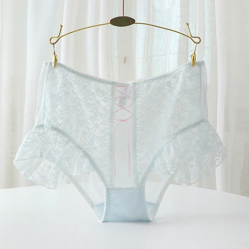 Sexy Slips mit hoher Taille und atmungsaktiver Spitze in Übergröße (2er-Pack)