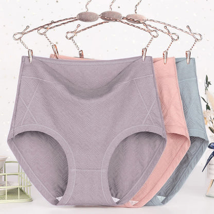 Einfarbige Basic-Höschen aus Baumwolle in Übergröße mit hoher Taille (3er-Pack)
