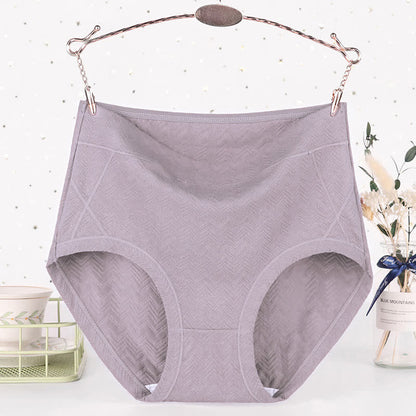 Einfarbige Basic-Höschen aus Baumwolle in Übergröße mit hoher Taille (3er-Pack)