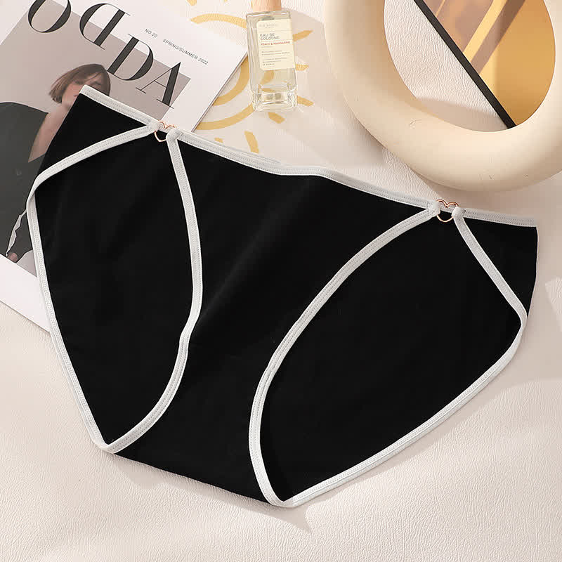 Sexy Baumwoll-Slip mit niedrigem Bund und Herzausschnitt (3er-Pack) - Schwarz - 4XL - image 8