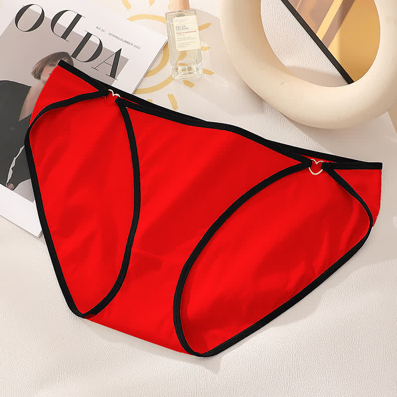 Sexy Baumwoll-Slip mit niedrigem Bund und Herzausschnitt (3er-Pack) - Rot - 4XL - image 6
