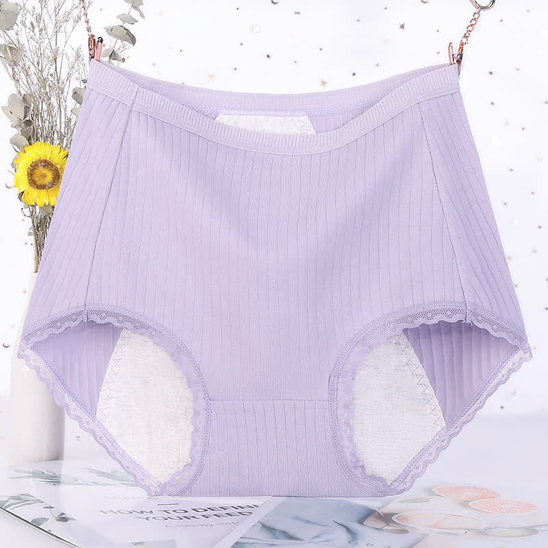 Periodenslips aus Baumwolle mit hohem Bund, einfarbig (3er-Pack) - Lila - 6XL - image 4