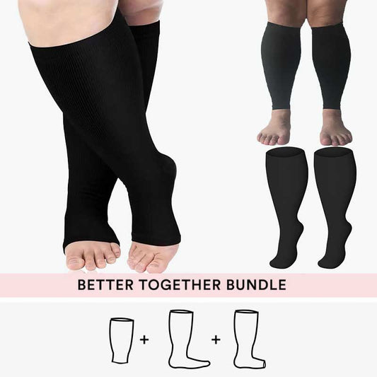 Bundle Plus Size Medizinische Kompressionsstrümpfe + Kompressionsärmel - 2XL - 5XL - 5XL - image 1
