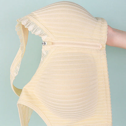 Bügelloser BH mit festem Körbchen und Reißverschluss vorne