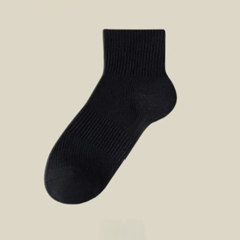Sommerliche, einfarbige Knöchelsocken (5 Paar) - Schwarz - EU45-50 (US11-15) - image 5