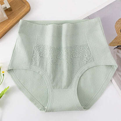 Atmungsaktive Baumwoll-Slips mit hohem Bund und Jacquard-Muster (3er-Pack) - Grün - 6XL - image 5