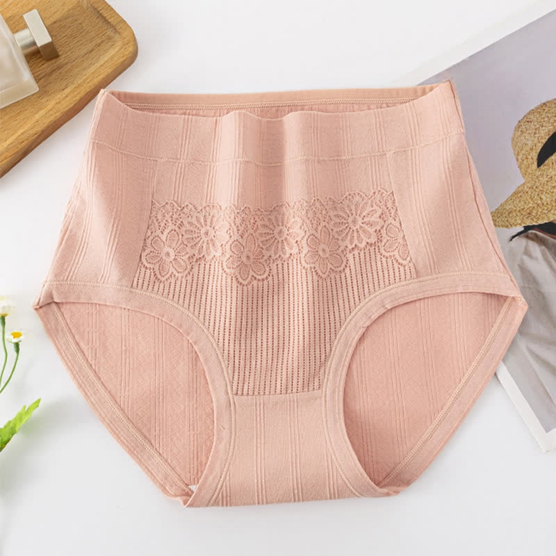 Atmungsaktive Baumwoll-Slips mit hohem Bund und Jacquard-Muster (3er-Pack) - Nackt - 6XL - image 7