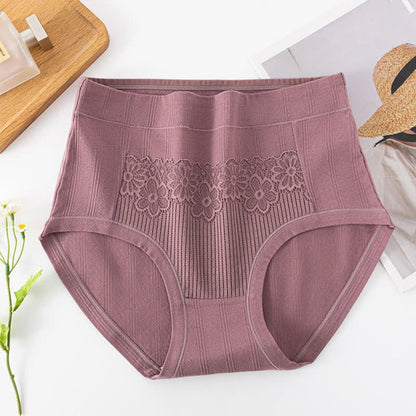 Atmungsaktive Baumwoll-Slips mit hohem Bund und Jacquard-Muster (3er-Pack) - Dunkelviolett - 6XL - image 4