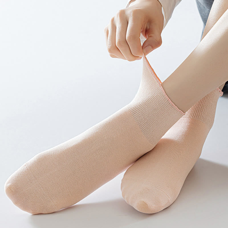 Einfarbige Knöchelsocken mit Spitze (10 Paar)