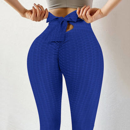 Sportleggings mit Schleife und Po-Lifting - Blau - 3XL - image 4