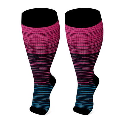 Kompressionsstrümpfe mit offener Zehenpartie in Übergröße (3 Paar) - Rose - 4XL - image 8