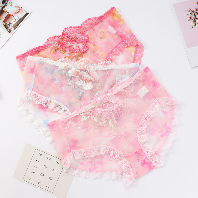 Sexy Slips mit bestickter Spitze in Übergröße (3er-Pack)