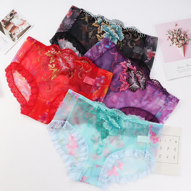 Sexy Slips mit bestickter Spitze in Übergröße (3er-Pack)