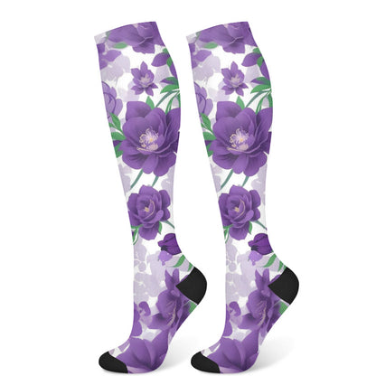 Kompressionsstrümpfe der Purple Flower-Serie (3 Paar) - Lila (1 Paar) - S/M - image 7